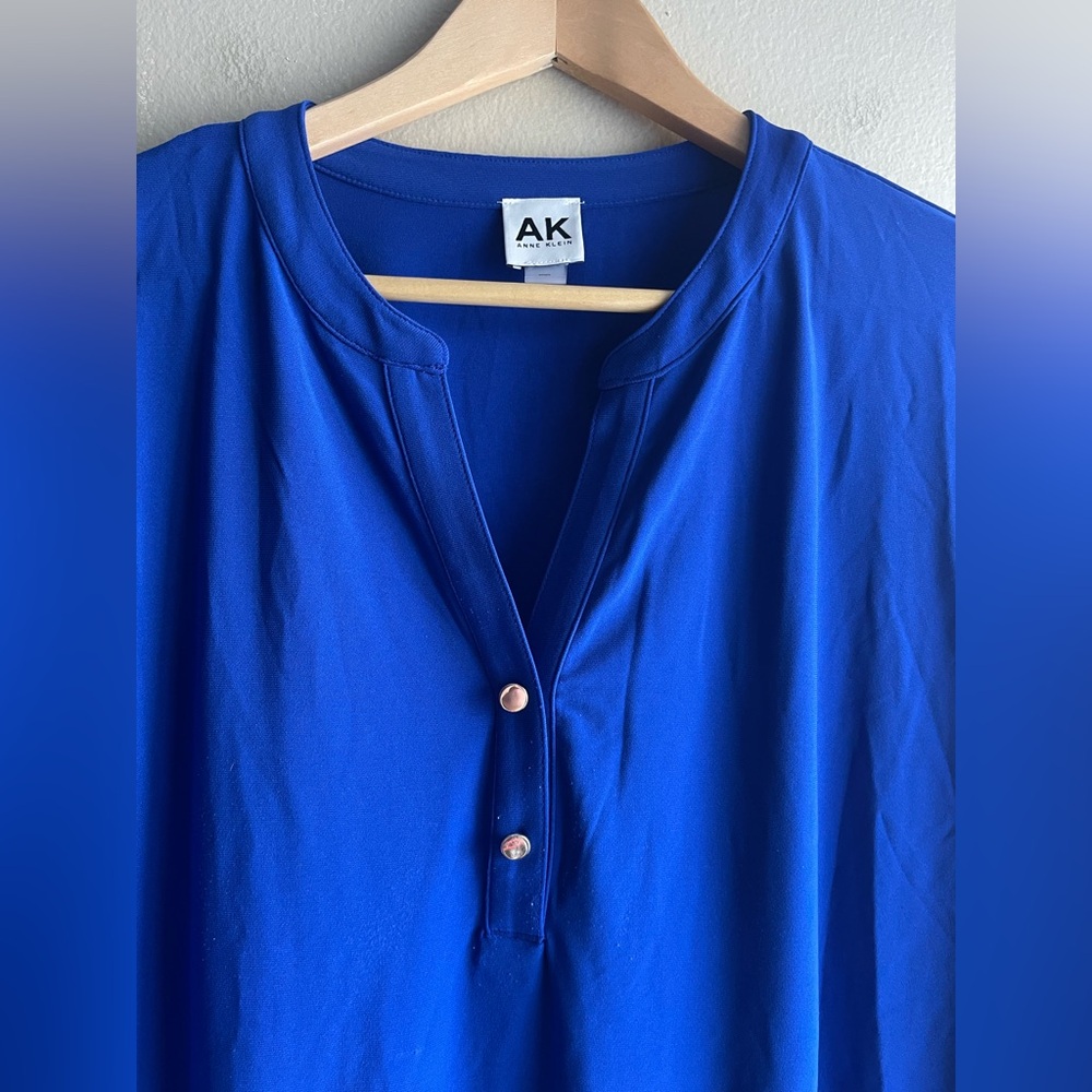 Anne Klein Blue Women Blouse Size PXL - Picture 2 of 8